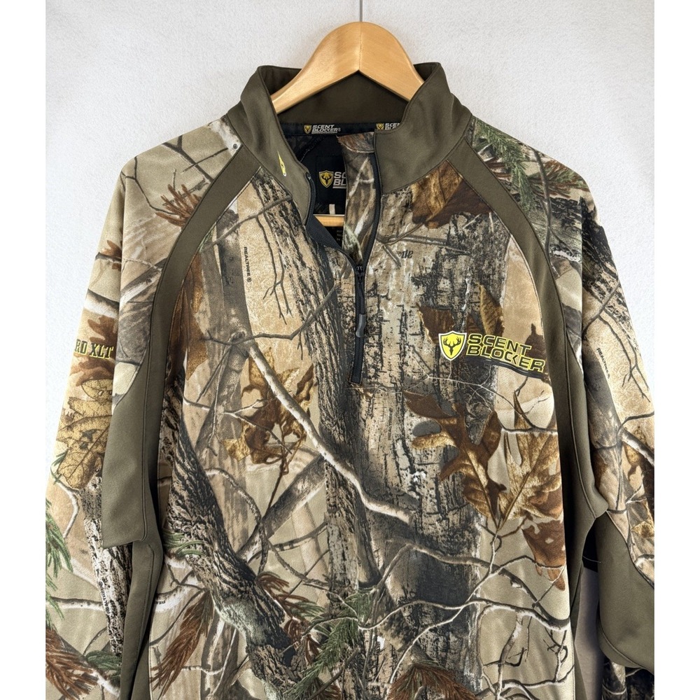 Scent‎ Blocker 1/4 Zip Mens Camo Pullover Jacket Size Large